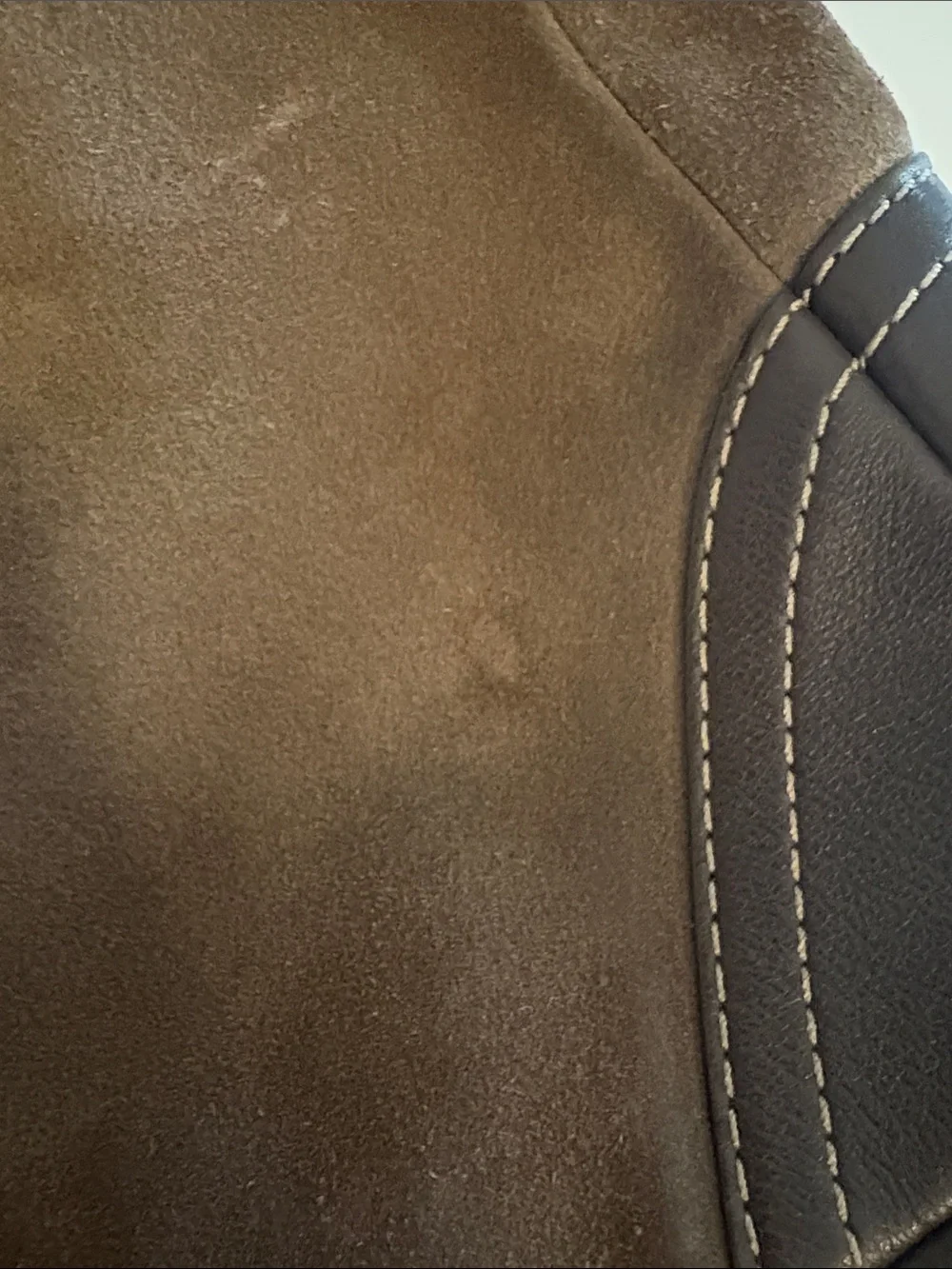 Coach Classic Brown Suede Hobo Handbag with Dark Leather Trim
